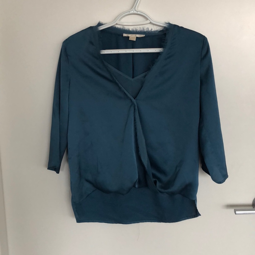 Blue Satin Blouse